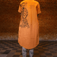 "Hand-drawn Orange Tarot Dress"