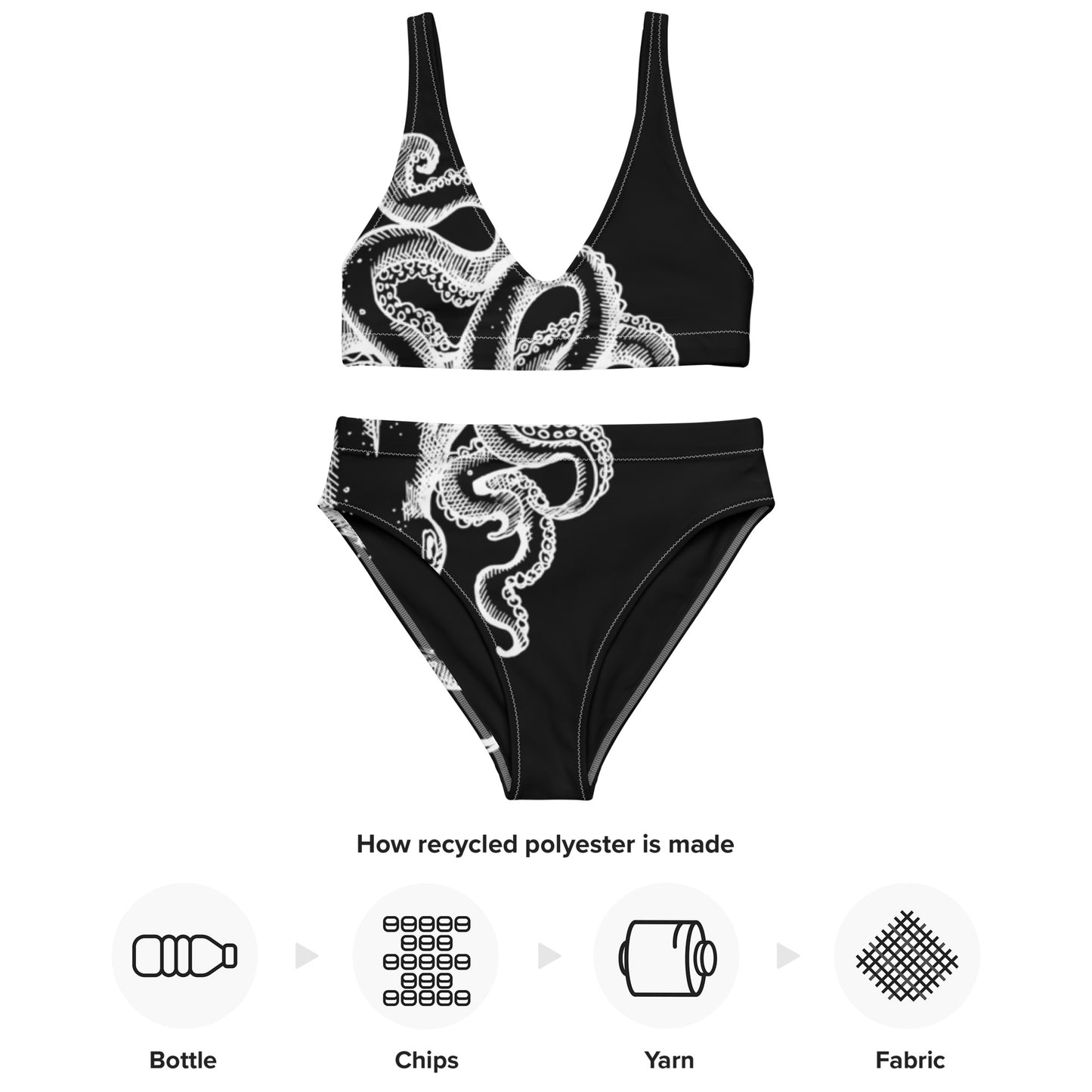 BLACK OCTOPUS ////Recycled high-waisted bikini